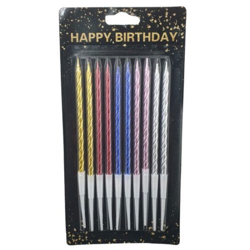 נרות יום הולדת מסולסלים - צבעוני